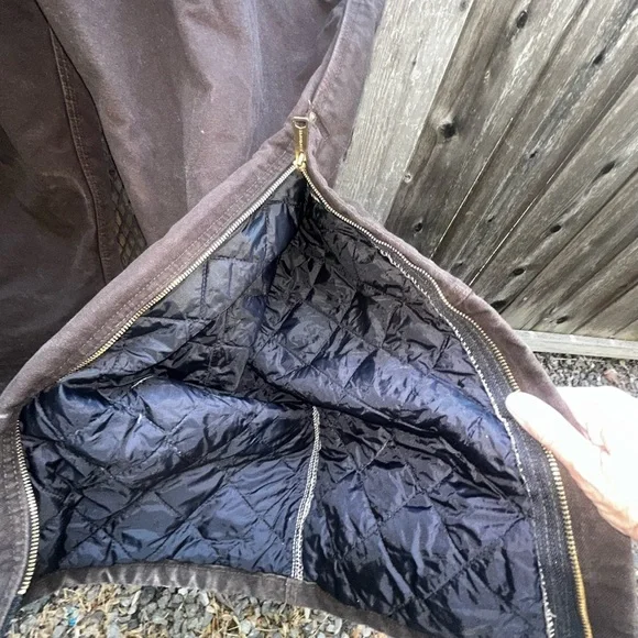 Carhartt Bib Overalls Mens 44x32 Quilt Lined Insulated Dark Navy Outdoors - Picture 3 of 7